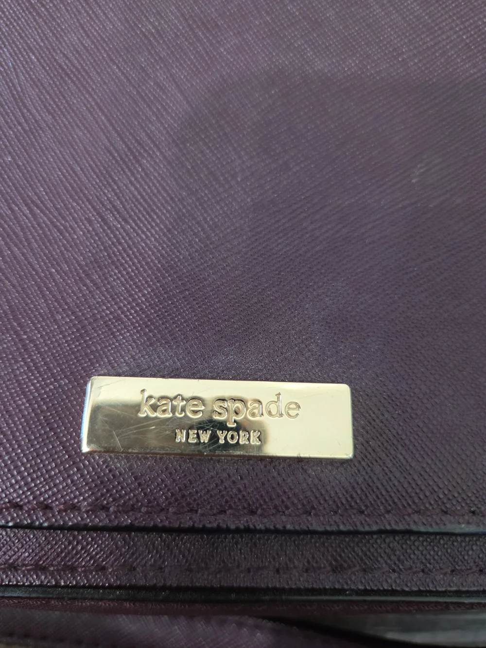 kate spade Plum Saffiano Crossbody Bag with Gold-Tone Logo